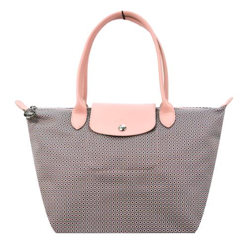 LONGCHAMP LE PLIAGE DANDY系列長把折疊水餃包(大/梅花/象牙白)