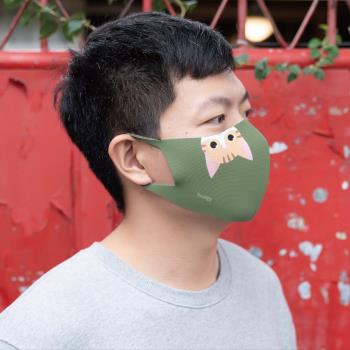 勤逸軒-Prodigy超透氣MIT防曬防塵防護立體口罩-花色抹茶綠3入