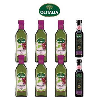 Olitalia 奧利塔 葡萄籽油500ml x6罐+摩典那巴薩米克醋250ml x2罐