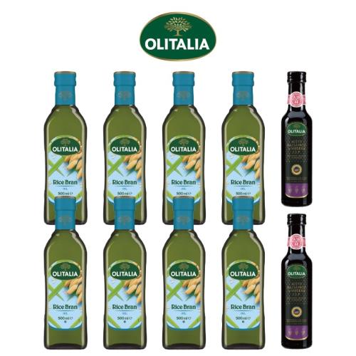 Olitalia 奧利塔 玄米油500ml x8罐+摩典那巴薩米克醋250ml x2罐