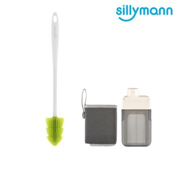 【韓國sillymann】 扁平時尚水壺300ml+100%鉑金矽膠水瓶刷