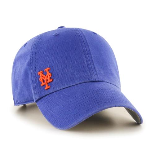 【MLB】47BRAND CLEAN UP NY LOGO 刺繡棒球帽 老帽(藍色 紅LOGO)