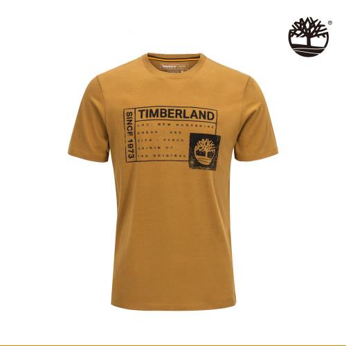 Timberland 男款小麥色季節背面印花個性短袖T恤A2EUYP47