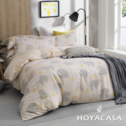 HOYACASA  加大抗菌天絲兩用被床包四件組-淘氣樂樂