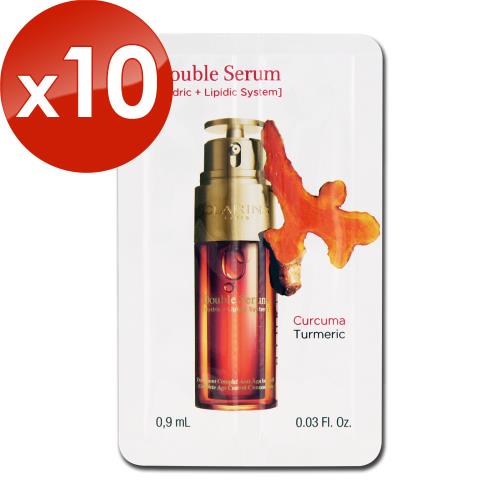 【CLARINS 克蘭詩】黃金雙激萃-超級精華 0.9ML x 10(效期至2025年05月)