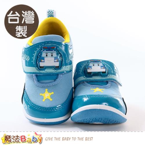 魔法Baby 男童鞋 台灣製POLI正版波力款閃燈運動鞋 電燈鞋~sa01216
