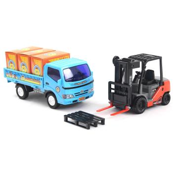 寶盟 模擬磨輪動力車系列-堆高機加貨車組合