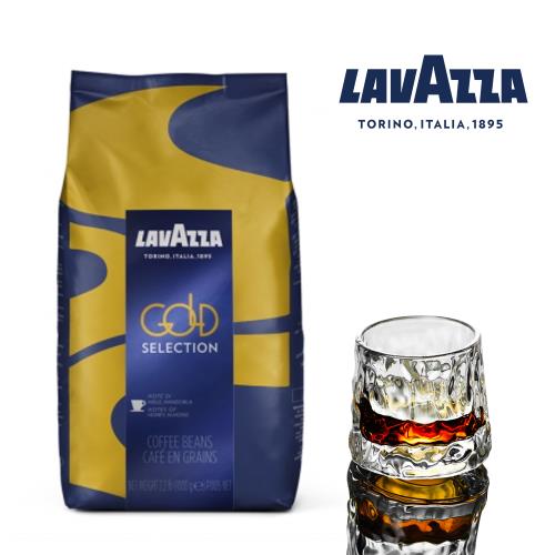 [義大利 LAVAZZA] GOLD SELECTION 咖啡豆 (1000g) 限量送皇雀九度角玻璃杯