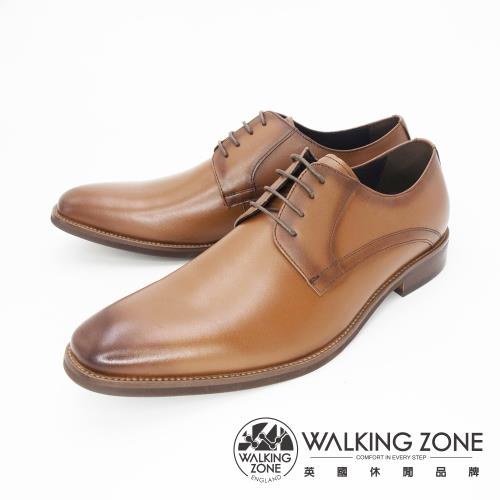 WALKING ZONE(男) 英倫素色綁帶皮鞋 男鞋-棕(另有黑)