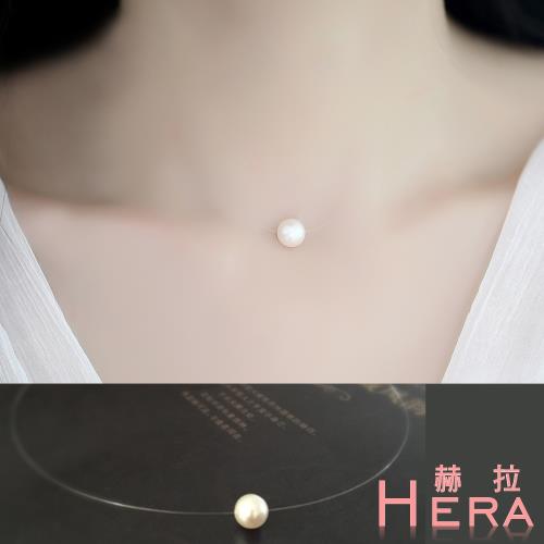 Hera 赫拉 美人魚的眼淚珍珠隱形短項鍊/鎖骨鍊