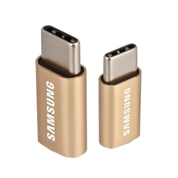 SAMSUNG 三星 Micro USB to Type C 原廠轉接器_金 (盒裝)-網