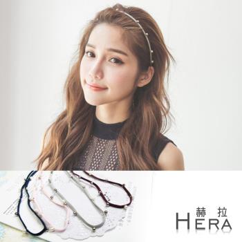 Hera 赫拉 手工釘珠珍珠彈性頭帶/髮帶-4色
