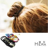 Hera 赫拉 赫拉 純色高彈力帶扣髮圈 髮束 10入黑 10入彩組 