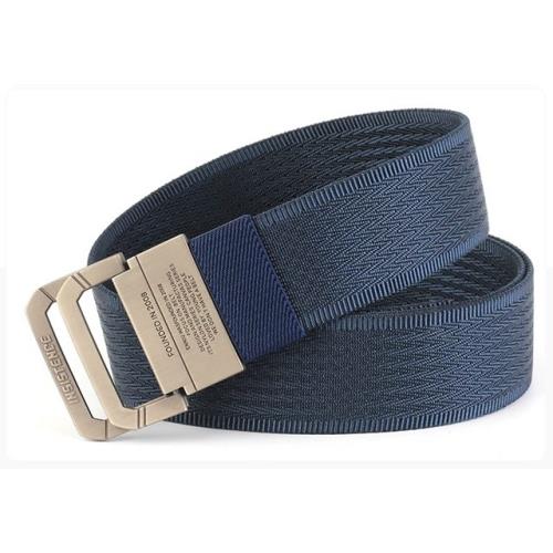 立克皮帶 合金雙環扣尼龍腰帶藍色(腰圍20吋-40吋適用) ZK2050BU