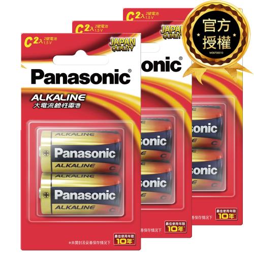【國際牌Panasonic】鹼性電池2號C電池6入吊卡裝(LR14TTS日本製1.5V大電流電池/公司貨)