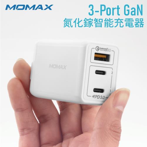 【i3嘻】MOMAX One Plug 65W 3-Port GaN 氮化鎵智能充電器(UM20)