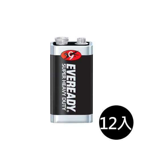 【永備EVEREADY】黑金鋼 碳鋅電池9V 12入盒裝(錳乾電池 黑錳電池 乾電池)