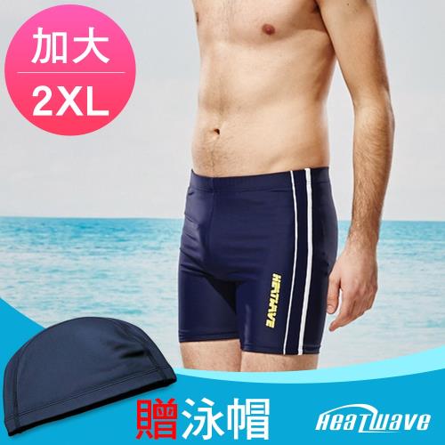 Heatwave熱浪 加大男泳褲 五分褲-海洋線(2XL)贈泳帽326