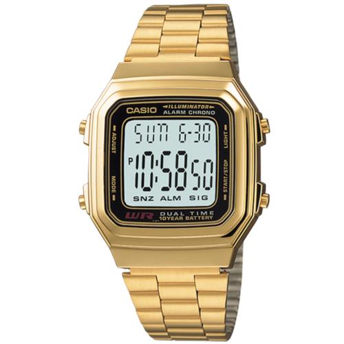 CASIO卡西歐 簡易實務電子手錶-金(A178WGA-1A)