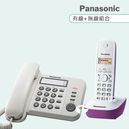 Panasonic 松下國際牌數位子母機電話組合 KX-TS520+KX-TG1611 (經典白+羅蘭紫)