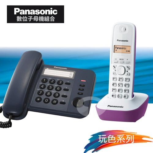 Panasonic 松下國際牌數位子母機電話組合 KX-TS520+KX-TG1611 (經典藍+羅蘭紫)