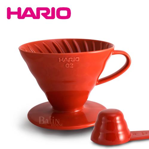 【HARIO】1-4人份 有田燒紅色陶瓷濾杯(VDC-02R)