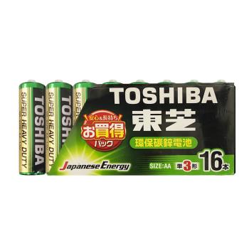 【東芝Toshiba】碳鋅電池 3號 AA電池16入裝(環保電池/乾電池/公司貨)