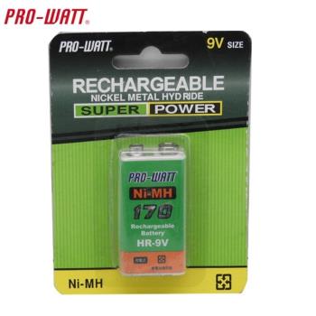 PRO-WATT華志 鎳氫充電式高容量電池 9V(170MAH) 1入