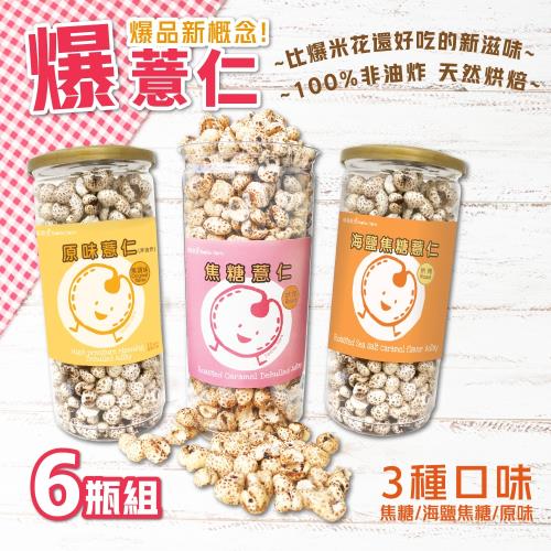 【品益生技】嚴選爆紅薏仁-6罐組(3種口味各2罐)