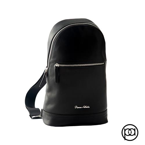 Pa真皮精品 頂級頭層牛皮男士經典真皮斜後背包 黑色 肩背包 Etmall東森購物網