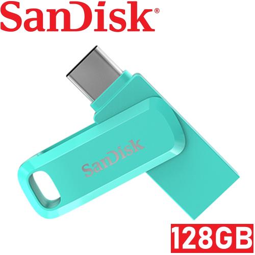 SanDisk 128GB 隨身碟 150MB/s Ultra Go USB Type-C 雙用隨身碟 湖水綠 公司貨 SDDDC3
