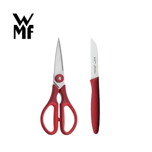 德國WMF 料理剪刀(紅色)+蔬果刀9cm(紅色)