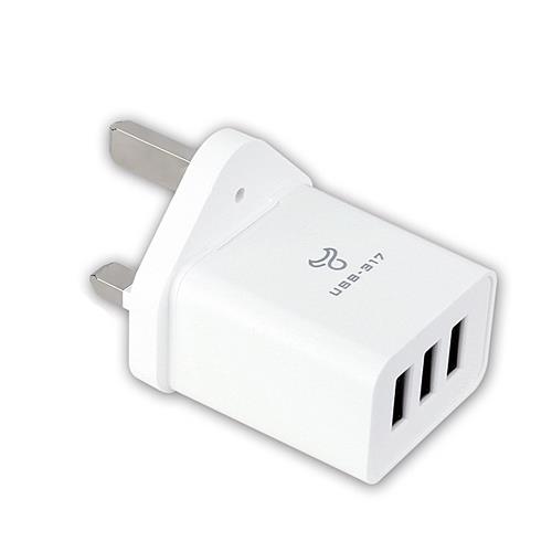 英規T型插頭 3 USB 轉換充電器 UTA-87 