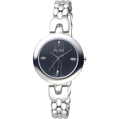 ALBA雅柏手錶 優雅韓系風尚黑色鍊帶女錶/AH8337X1(保固二年)