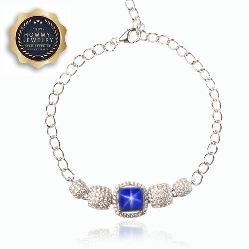 【Hommy Jewelry】藍寶石手鍊(法國星鑽 六道星芒)