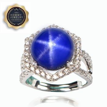 【Hommy Jewelry】 藍寶石戒指(法國星鑽 六道星芒)