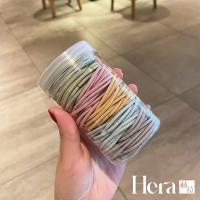 Hera 赫拉 韓國簡約清新純色髮圈 皮筋罐裝組-2色