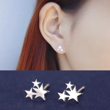 【Emi艾迷】韓國純粹系列星星天空925銀針耳環