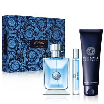 Versace 凡賽斯 經典男性淡香水靛藍限量香氛禮盒(淡香水100ml+隨行香氛10ml+兩用沐浴精150ml)