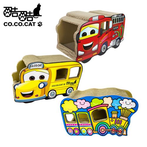 酷酷貓 Co.Co.Cat -OA本舖 人氣玩具車系列貓抓板-100%台灣製紙箱貓抓板-買就送好神拖靜電除塵紙