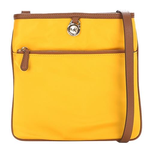  MICHAEL KORS KEMPTON 鎖頭尼龍斜背包(亮黃)