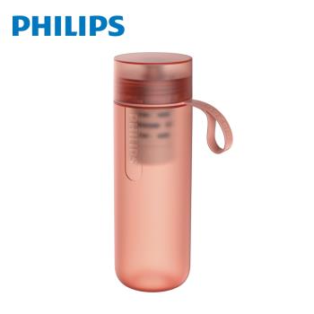  【Philips 飛利浦】 微濾隨身濾水壺+1芯-漾粉 AWP2712RD
