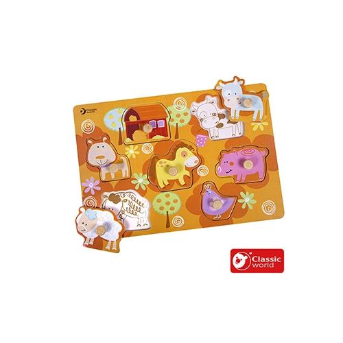 德國 classic world 客來喜經典木玩木製手抓板-開心牧場