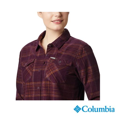Columbia 哥倫比亞 女款 格紋長袖襯衫-暗紫 UAR13220DL