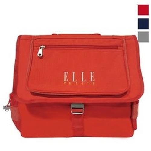 【ELLE Petite】經典素色橫式書包/書包/後背書包/背包(深藍色/紅色/灰色)