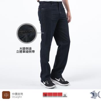 【NST Jeans】美式硬漢 立體側帶裝飾牛仔男褲(中腰) 390-5778