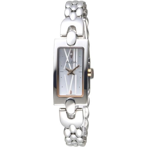 【ALBA】雅柏手錶 簡約風銀色鍊帶女錶/AEGD41X1(保固二年)