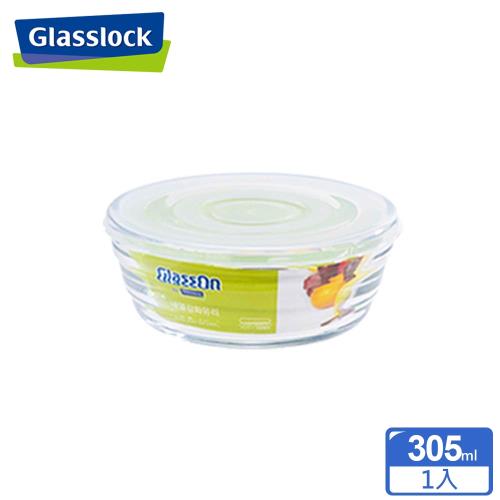 【Glasslock】 強化玻璃微波保鮮盒-圓形305ml