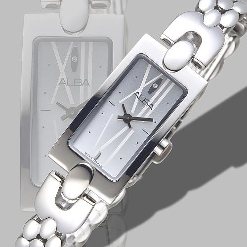 【ALBA】雅柏手錶 小甜心SWAROVSKI晶鑽銀色鍊帶女錶/AEGD47X1(保固二年)