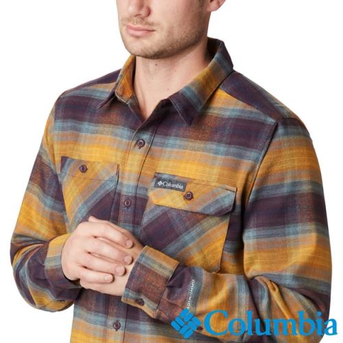 Columbia 哥倫比亞 男款-防曬50快排襯衫-棕色格紋 UAE02130ZG